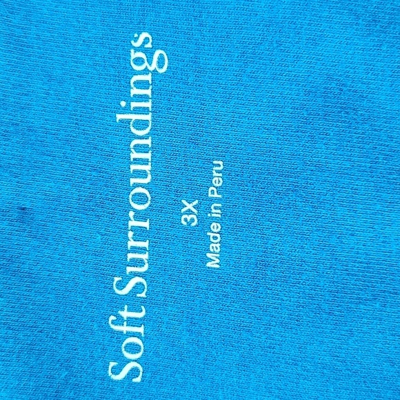 Soft Surroundings Aqua Blue Alyssa Faux Wrap Tee Size 3XL - Picture 5 of 6